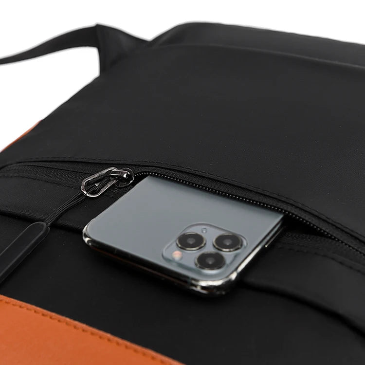 Laptop backpack with multiple pockets, adjustable shoulder straps, zipper closure, multi-purpose, school backpack