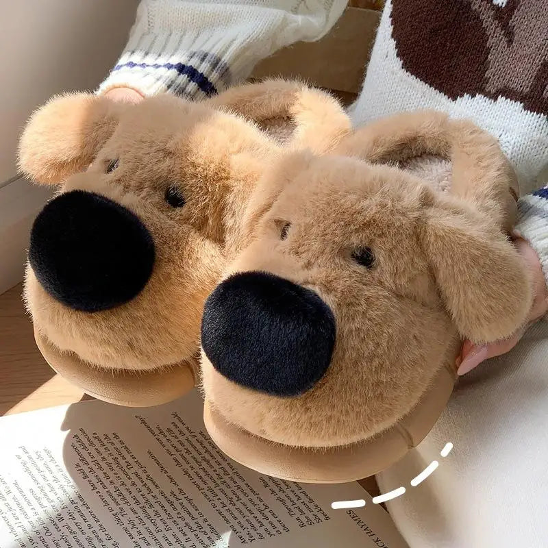 Children's Cartoon Puppy Plush Slippers | Cozy Warm Home Slides