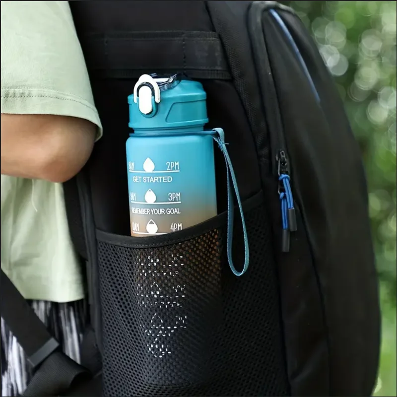 Leak-Proof Sports Water Bottle with Time-Tracking Straw | Outdoor Hydration