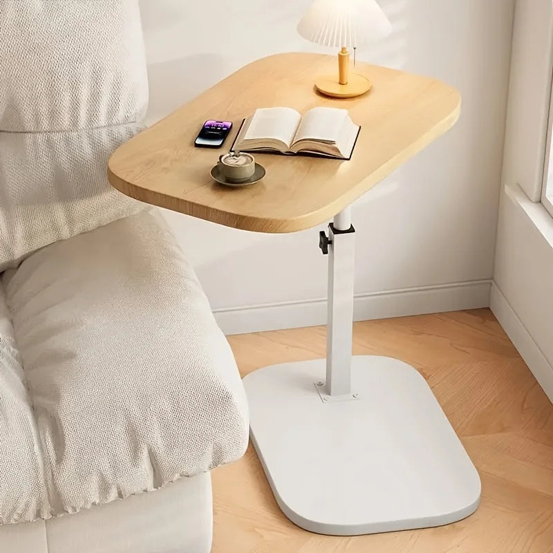 Mesa auxiliar de sofá portátil de altura regulable | Diseño de madera versátil