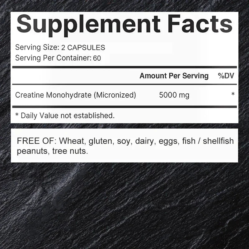 Creatine Monohydrate Capsules | Boost Performance & Muscle Growth
