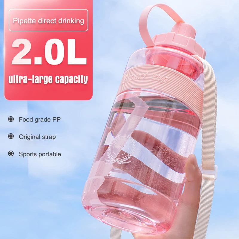 Large Capacity Summer Water Bottle with Straw | BPA Free Fitness