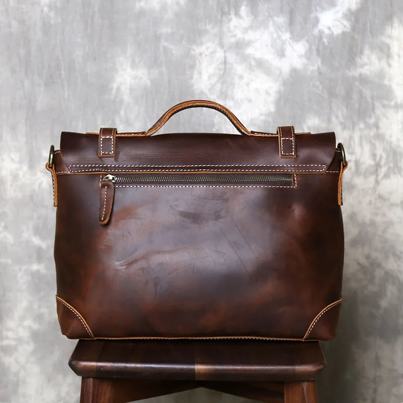 Retro Leather Commuter Handbag | Stylish & Versatile Bag for Men