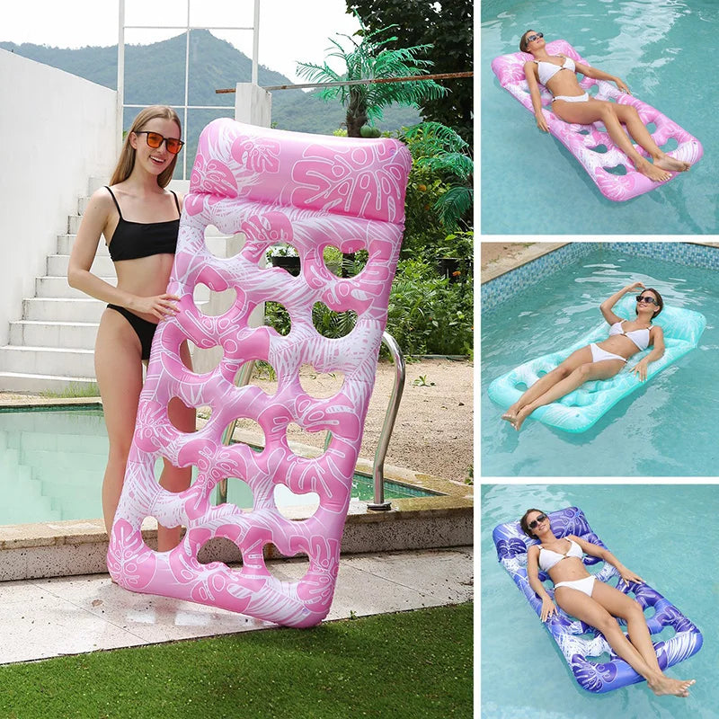 Inflatable Pool Float Raft Lounge | Comfortable Floating Mat