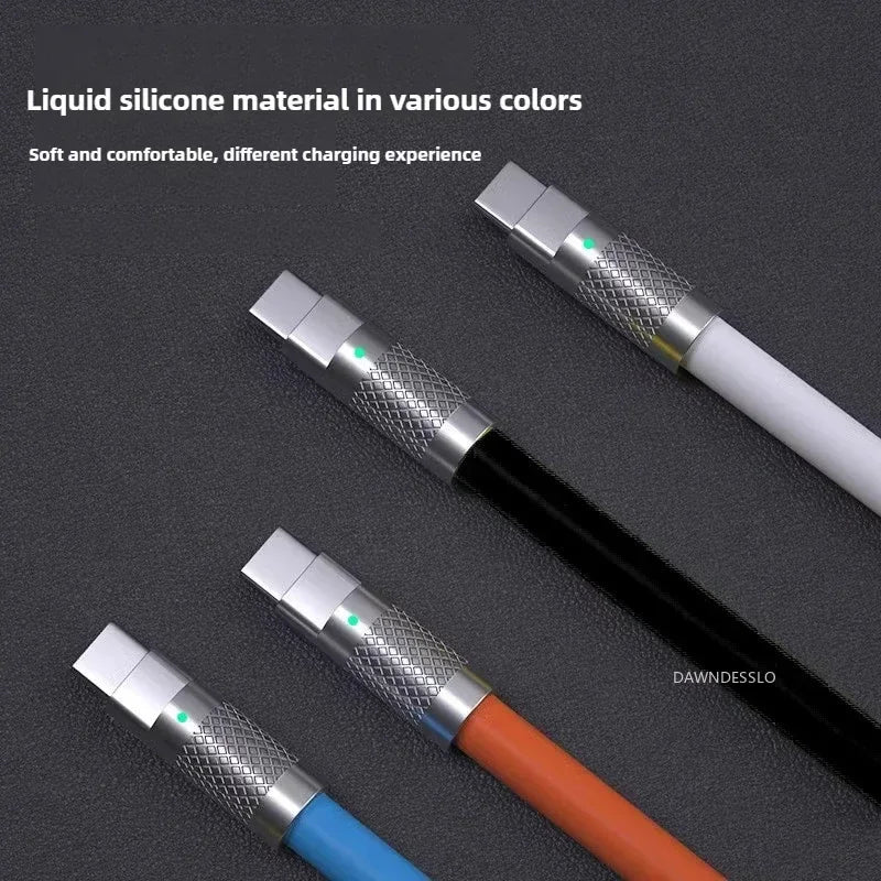 New 120W 7A Super Fast Charge PD Type C Liquid Silicone Cable 1M 1.5M 2M Usb Cable Usb C To C Charger Cable for Xiaomi Huawei