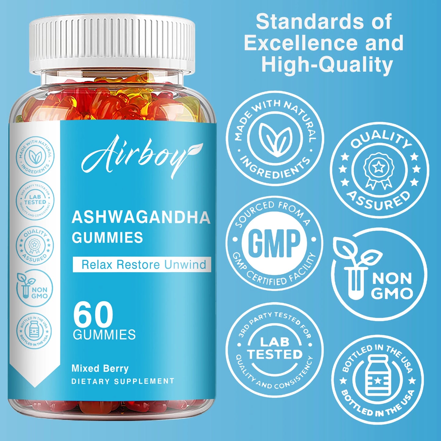Ashwagandha Gummies for Energy & Stress Relief | Non-GMO