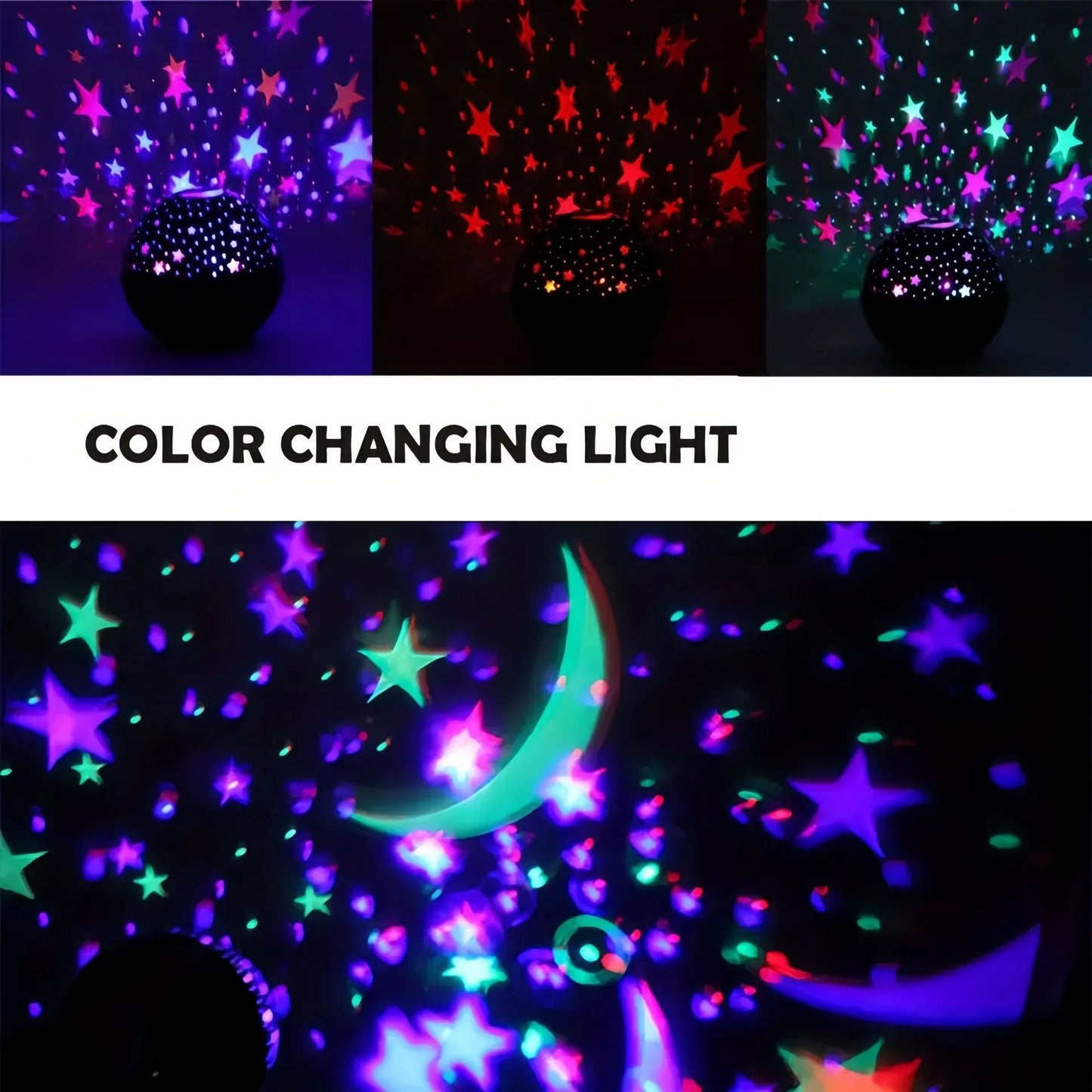 RGB Starry Moon Galaxy Projection Lamp | Kids Room Decor