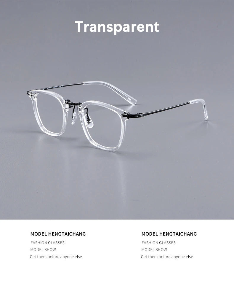 Men's Luxury Pure Titanium Rectangular Frame Eyeglasses