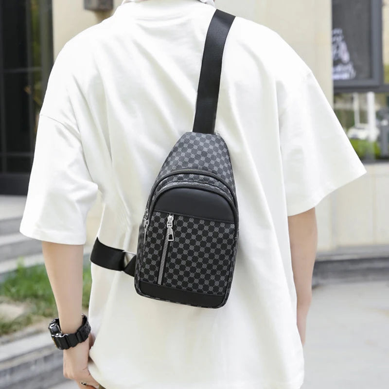 Unisex Functional Chest Bag with Patchwork Dot Design | Stylish Everyday Use