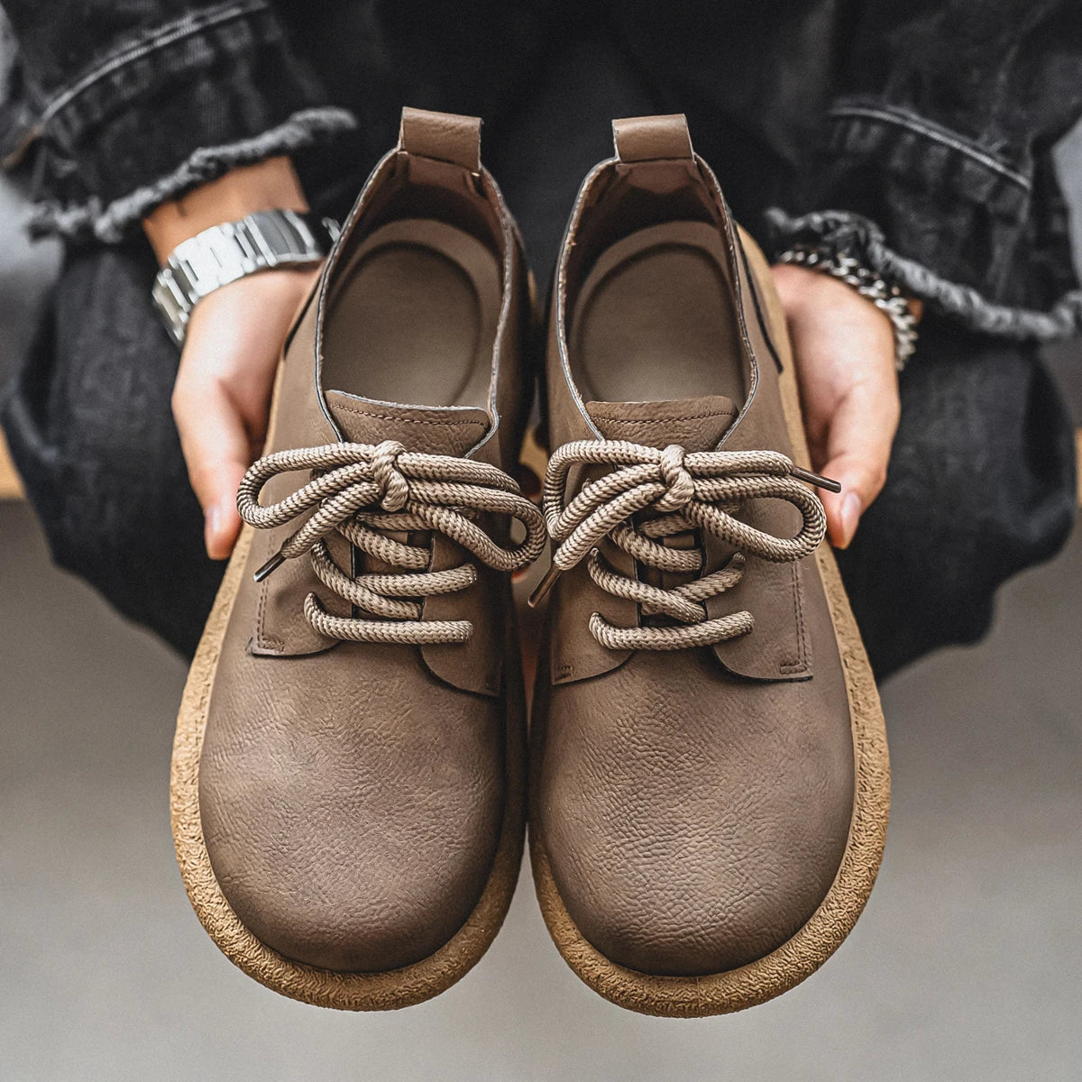 Men's Plus Size Retro PU Leather Ankle Shoes | Comfortable Casual Wear