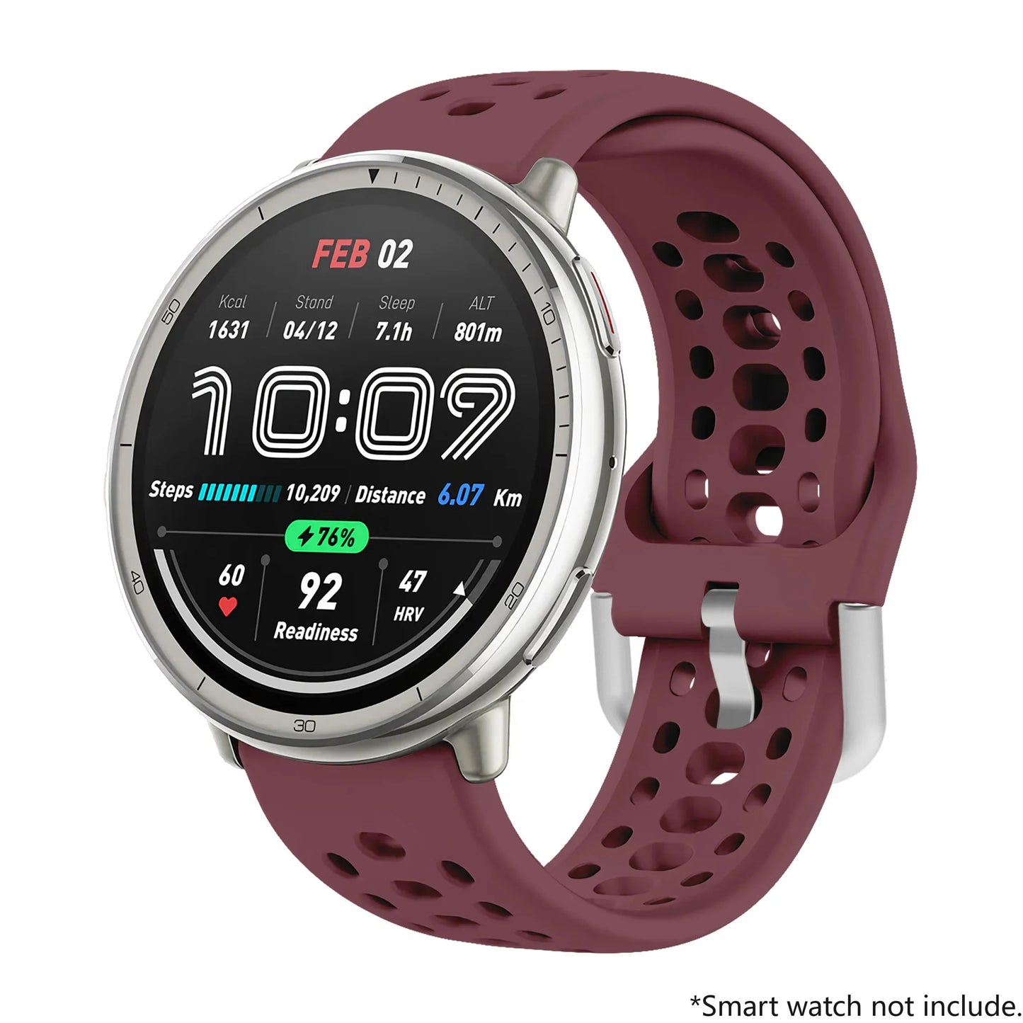20mm Silicone Sport Watch Strap | Breathable Replacement Band
