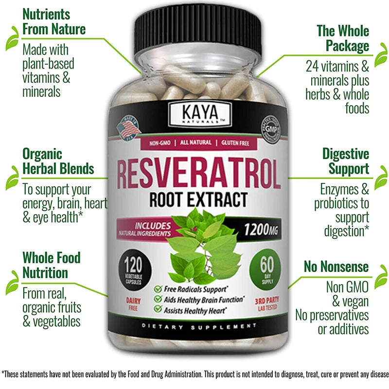 Resveratrol Capsules | Antioxidant Support for Health & Wellness
