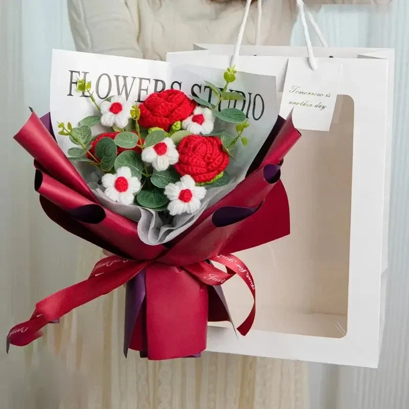 Ramo de flores artificiales hecho a mano | Regalo eterno de girasol y margarita
