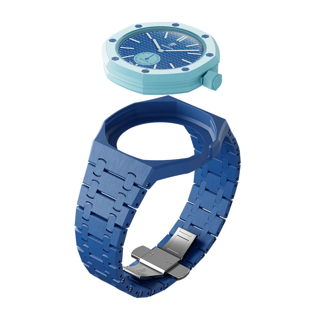 Soul Cool Ceramic Modification Kit For Swatch x AP Royal POP Biomaterials Watch Case Strap Pocket Changer To Wristwatch