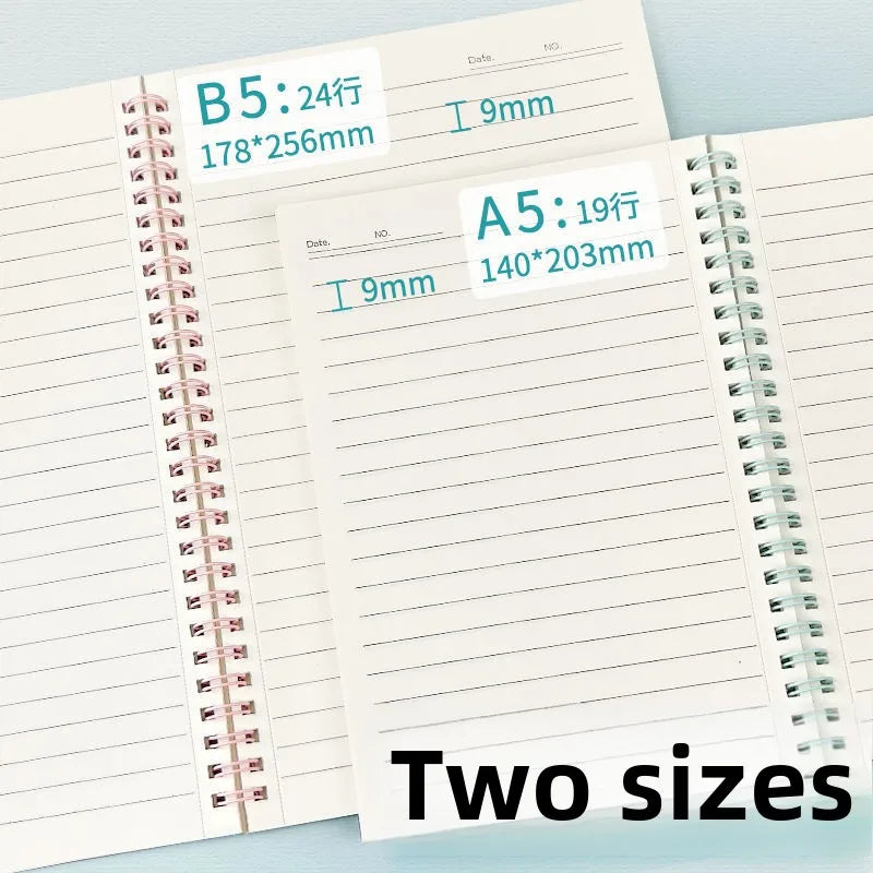 Thickened A5 Spiral Notebooks with Perforated Pages for Students