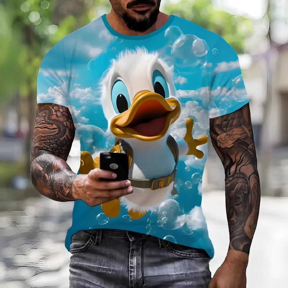Funny Duck 3D Print Casual Tee | Breathable, Lightweight & Trendy