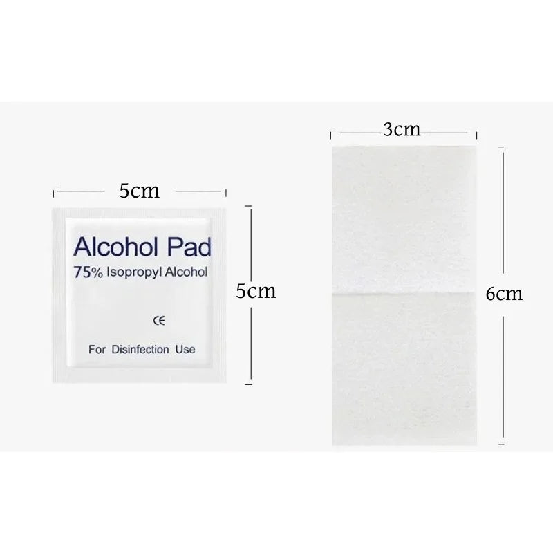 100pcs Portable Alcohol Prep Pads Disinfectant Swabs Wipes Cleaner 70% Alcohol Content Suitable for Mobile Phone Cleaning