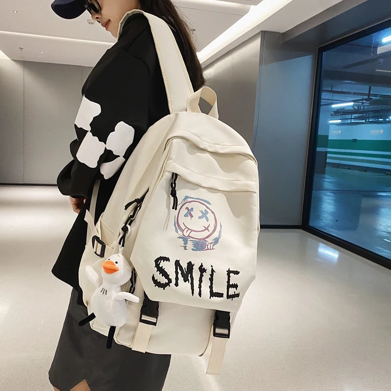 Kawaii Large Capacity Pocket Front Backpack | Stylish School Bag