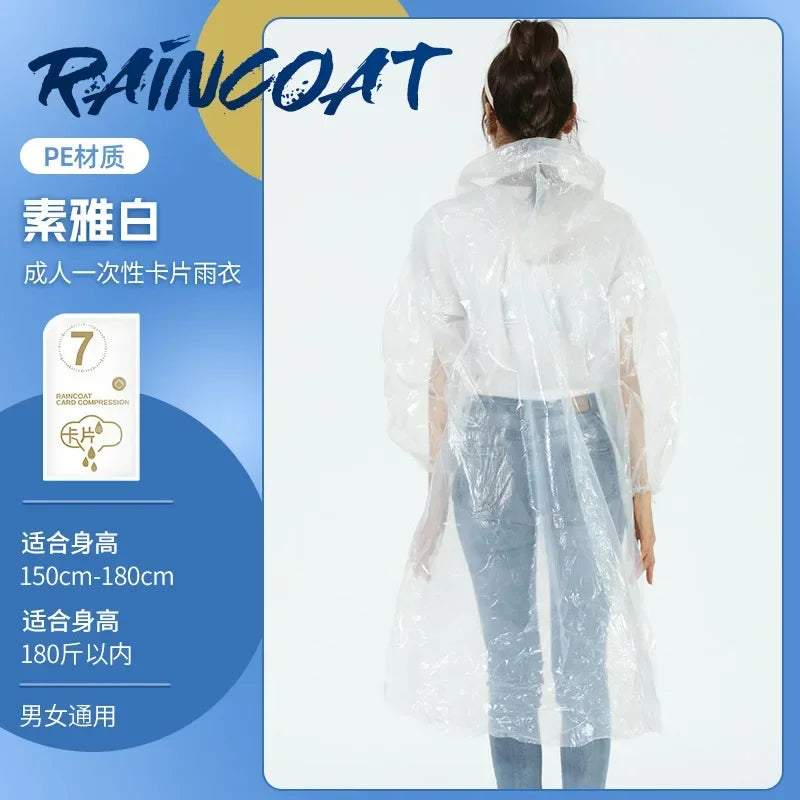 Chubasquero Desechable Impermeable | Equipo Portátil para Lluvia al Aire Libre