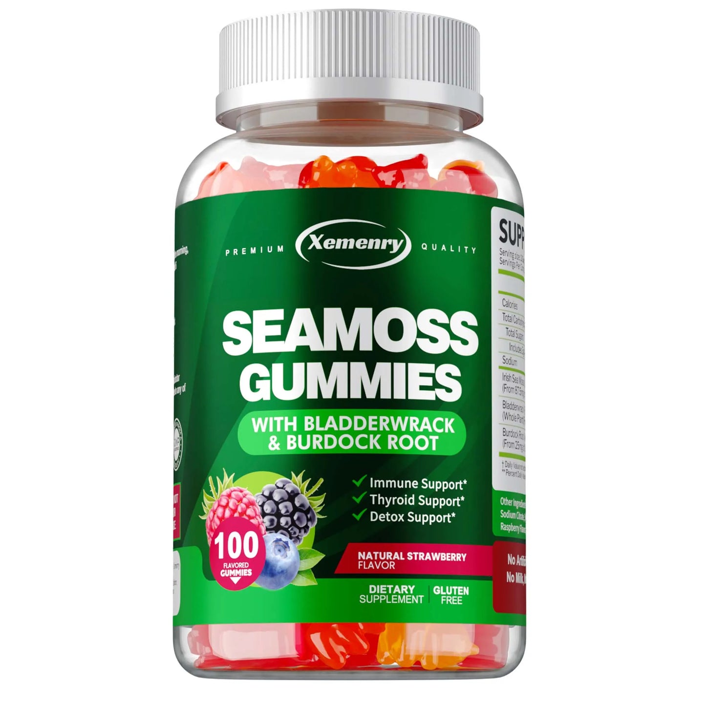 Sea Moss Gummies with Burdock Root & Bladderwrack | 100 Count