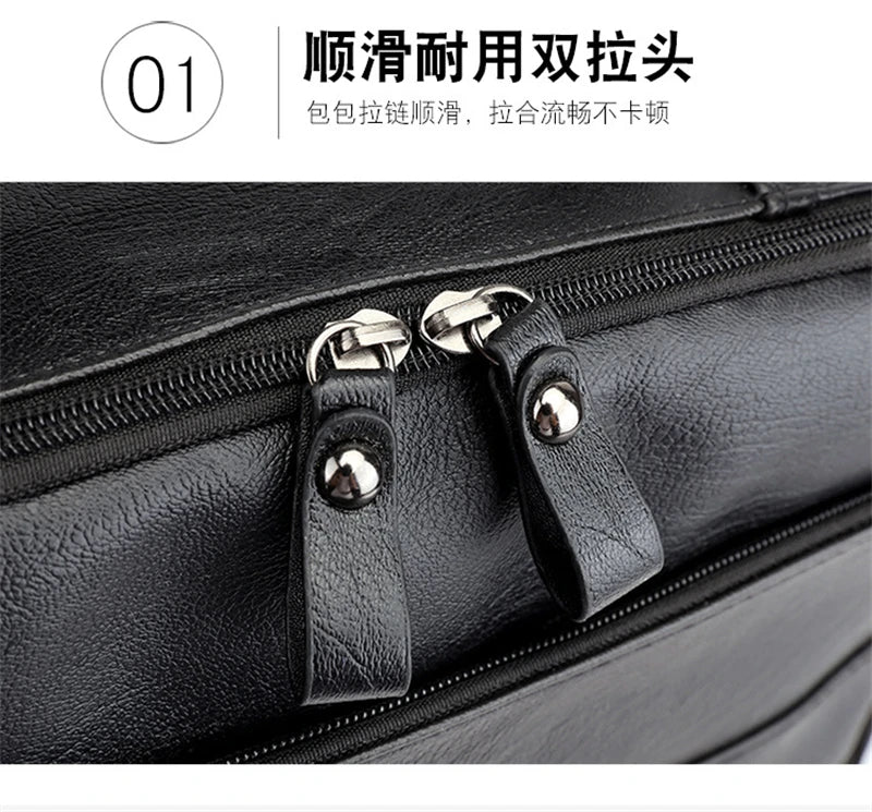 Waterproof PU Leather Business Backpack | Large Capacity USB Rucksack