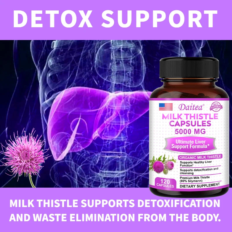 Organic Milk Thistle Extract Liver Capsules | Detox & Support Health