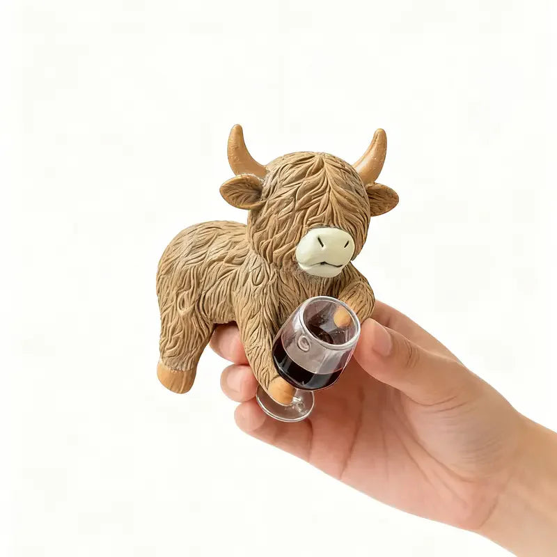 Whimsical Highland Cow Resin Statue Planter for Home Decor