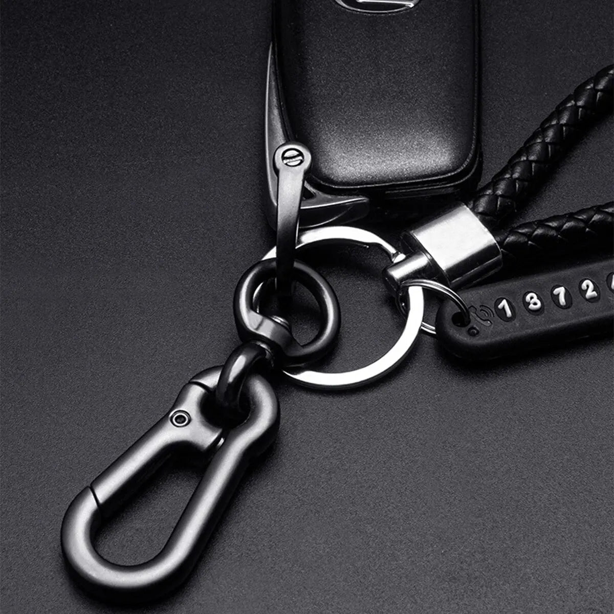 Trendy DIY Mobile Phone Number Plate Pendant Keychain for Men