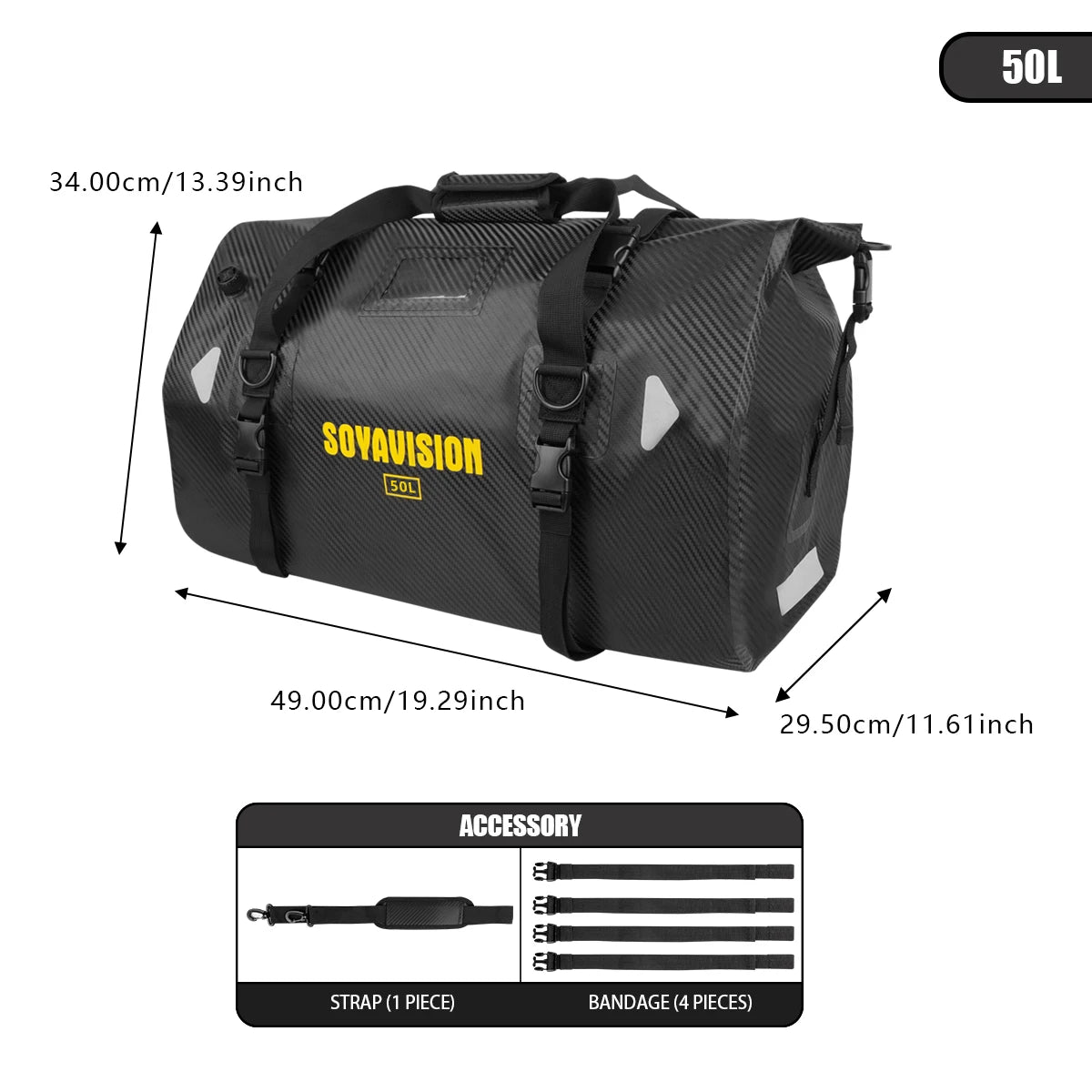 Waterproof Motorcycle Rear Seat Bag | Versatile Travel Duffel Bag