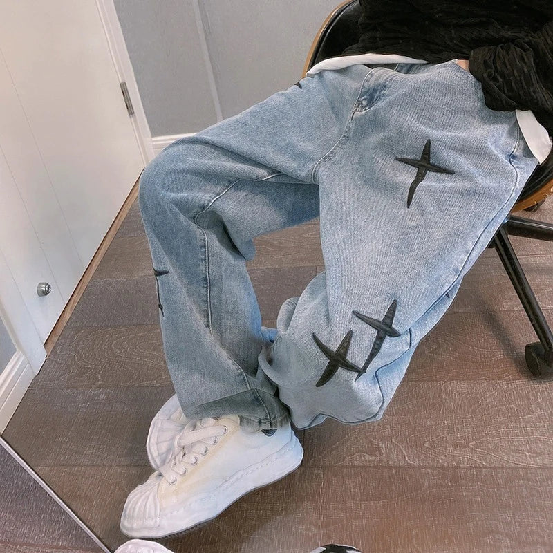 Men's Baggy Wide Leg Jeans | Casual Streetwear Denim Pants