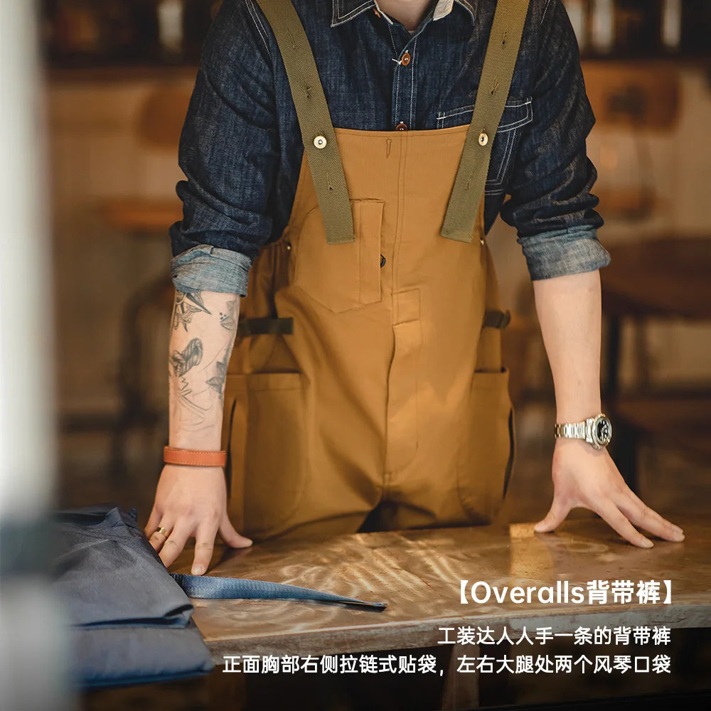 Men's Retro Strap Pants | Casual Loose Fit Barrel Style Trousers