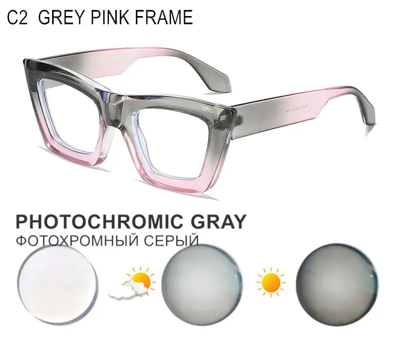 Custom Myopia Glasses | Stylish Butterfly Frame & Blue Light Blocking