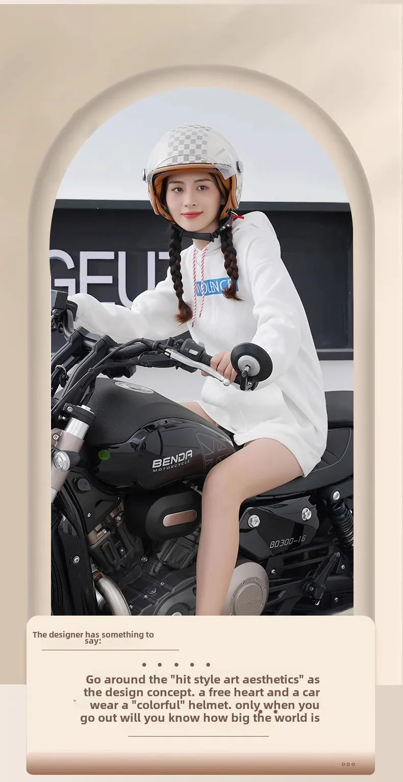 3/4 Open Face Motorcycle Helmet with Dual Sun Visor for All Riders