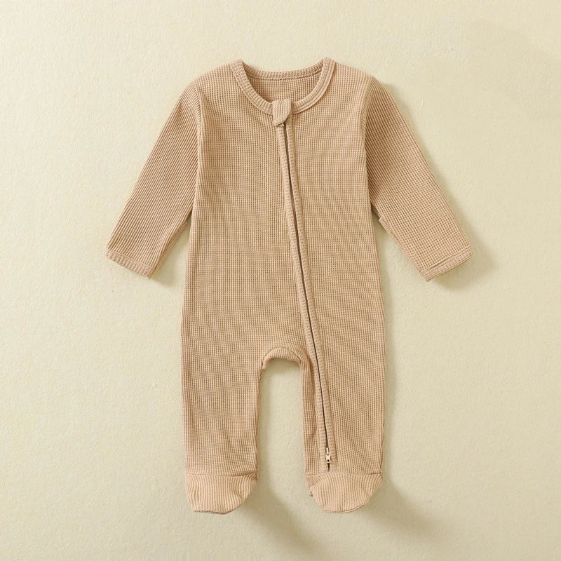 Organic Cotton Baby Rompers | Soft Zipper Footed Pajamas for Infants