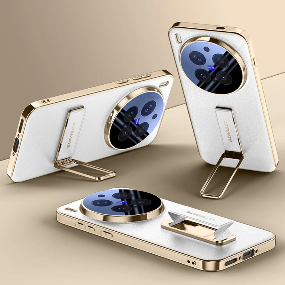 Luxury Leather Back Case with Wristband Holder | Stylish Protection