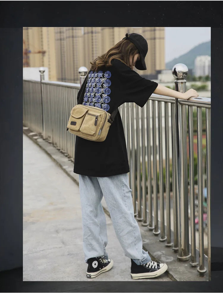 Men's Retro Canvas Shoulder Bag | Stylish Casual Messenger