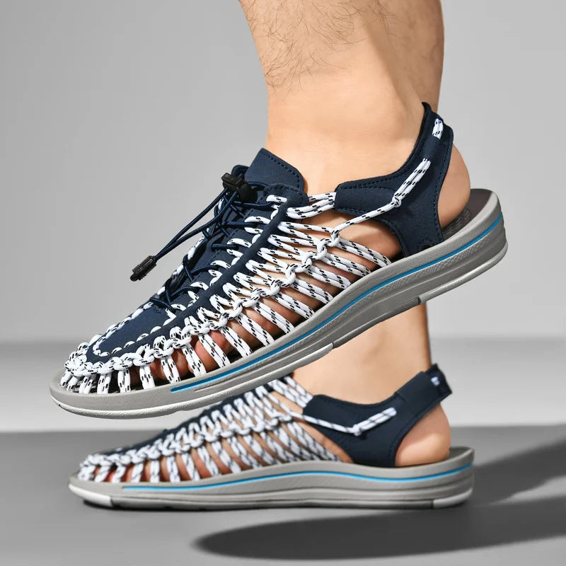 Men's Genuine Leather Sandals | Casual Beach & Outdoor Shoes