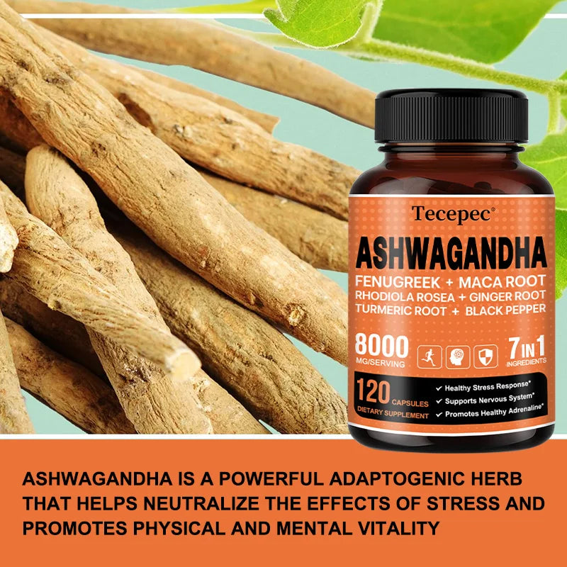 7 in 1 Ashwagandha Supplement for Mood, Strength & Energy Boost