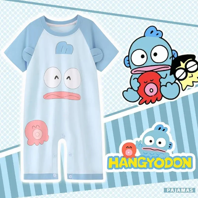 Kids' Cute Cartoon Loungewear One-Piece Pajamas for Summer