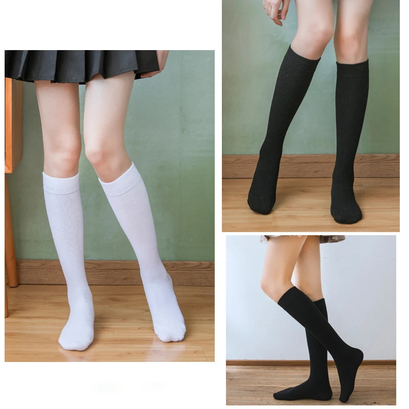 Trendy Women's Long Socks | Stylish Below-Knee Cotton Comfort