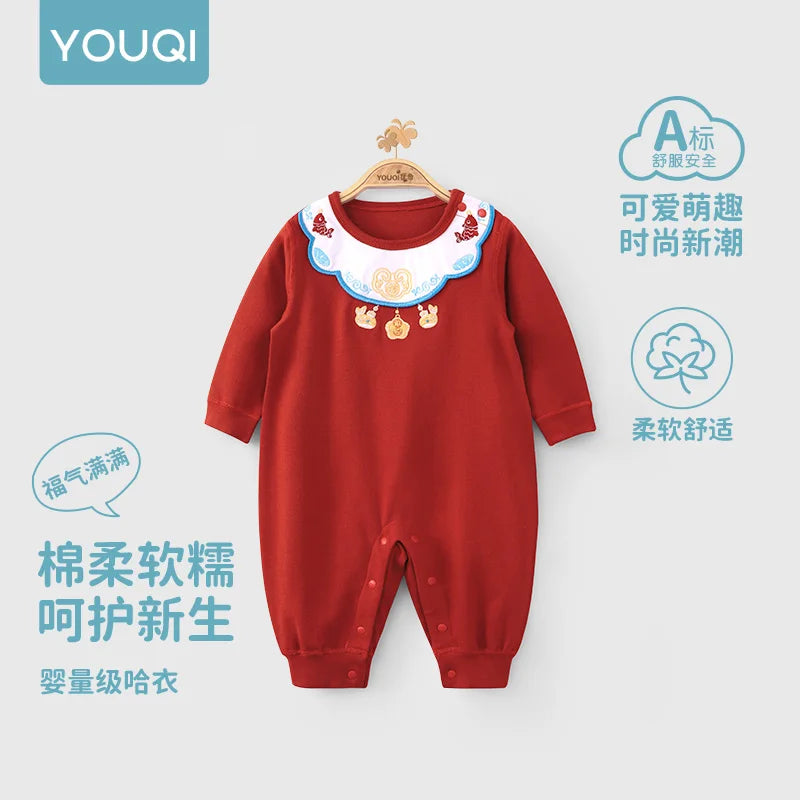 Cotton Baby Autumn Romper | Ideal Infant Jumpsuit for Crawling