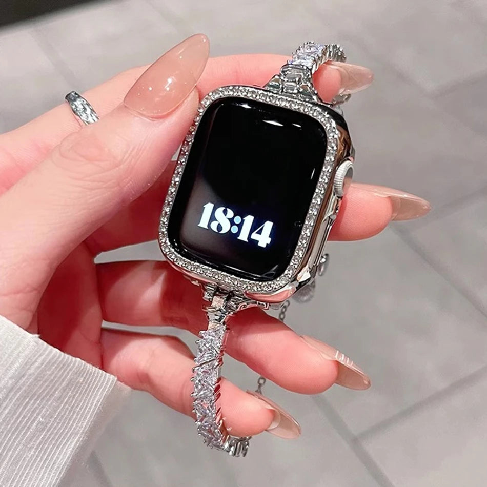Luxury Zircon Diamond Bangle Strap for Apple Watch Series 10-11