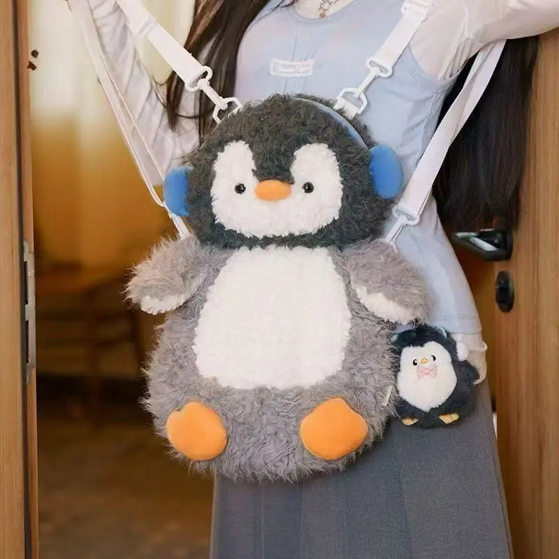 Cute Penguin Plush Backpack | Soft Cartoon Animal Crossbody Bag