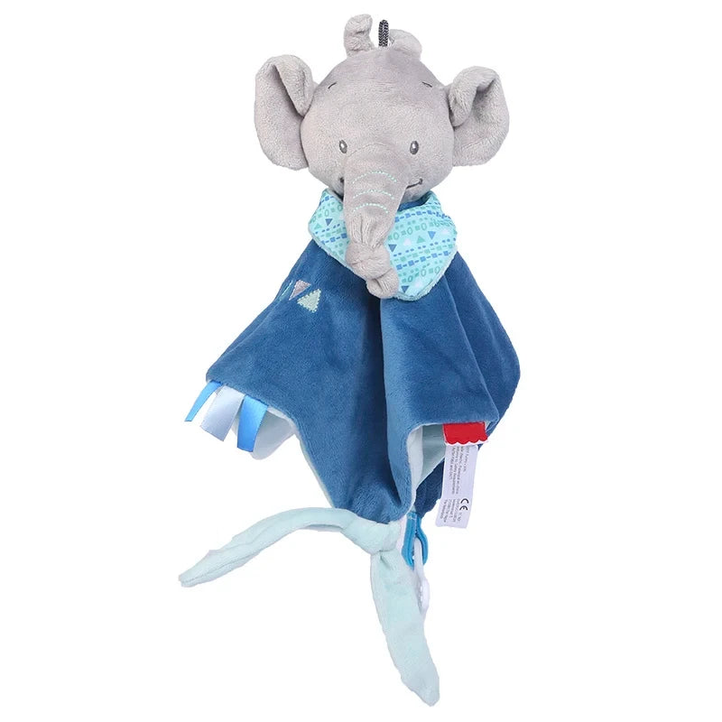 Cute Elephant Plush Teether Rattle for Newborns | Soft Blanket Toy