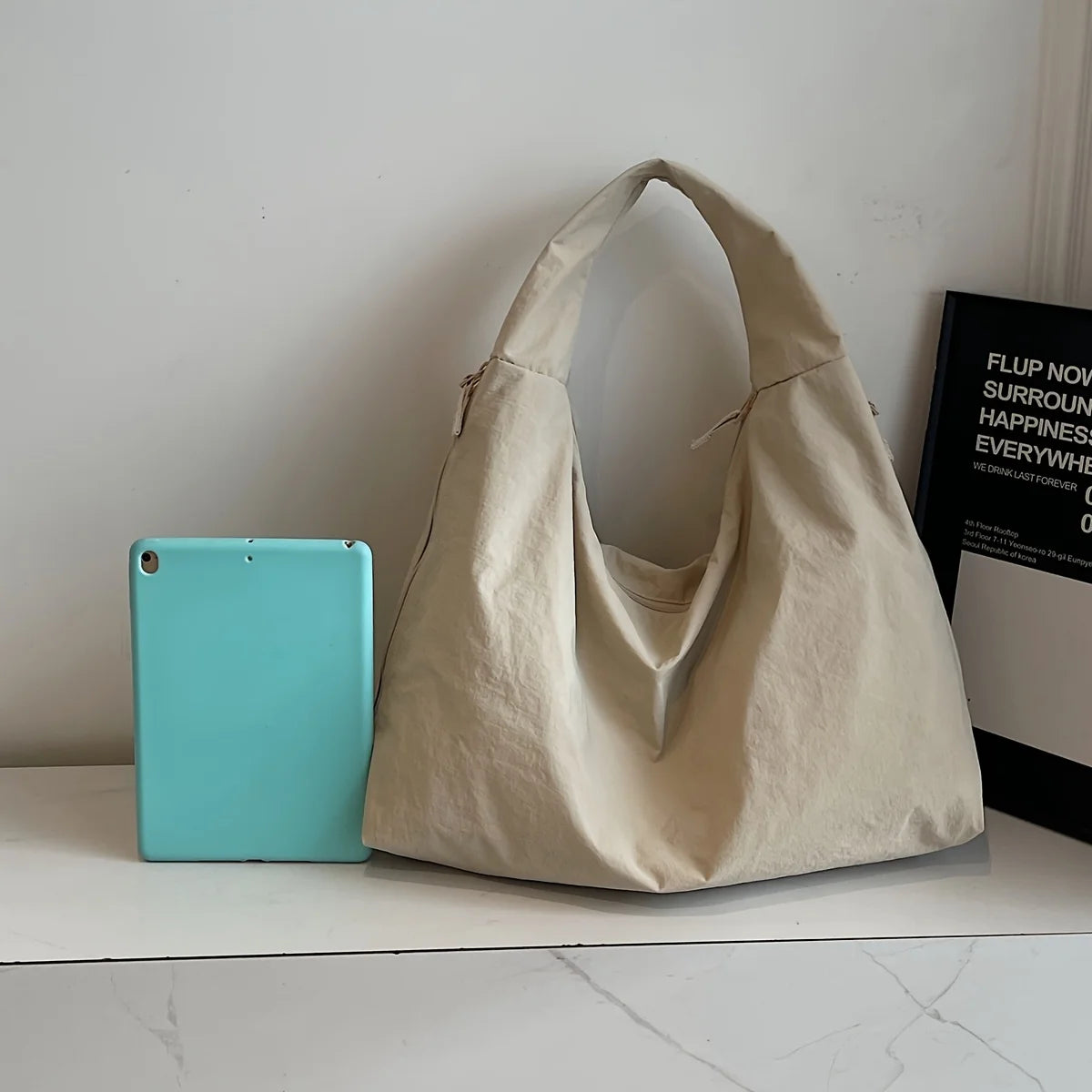 Large Nylon Tote Bag for College & Everyday Use | Stylish & Functional