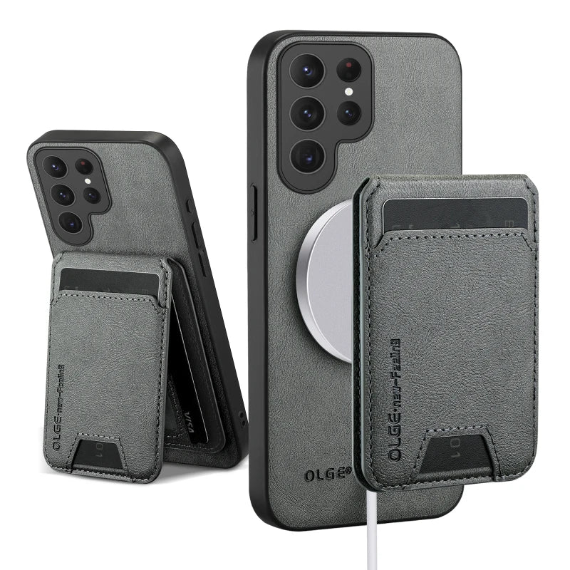 Magnetic Wallet Card Slot Holder Leather Phone Case