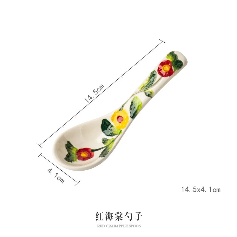 Cucharas de cerámica de estilo japonés para sopa | Elegante vajilla de cocina
