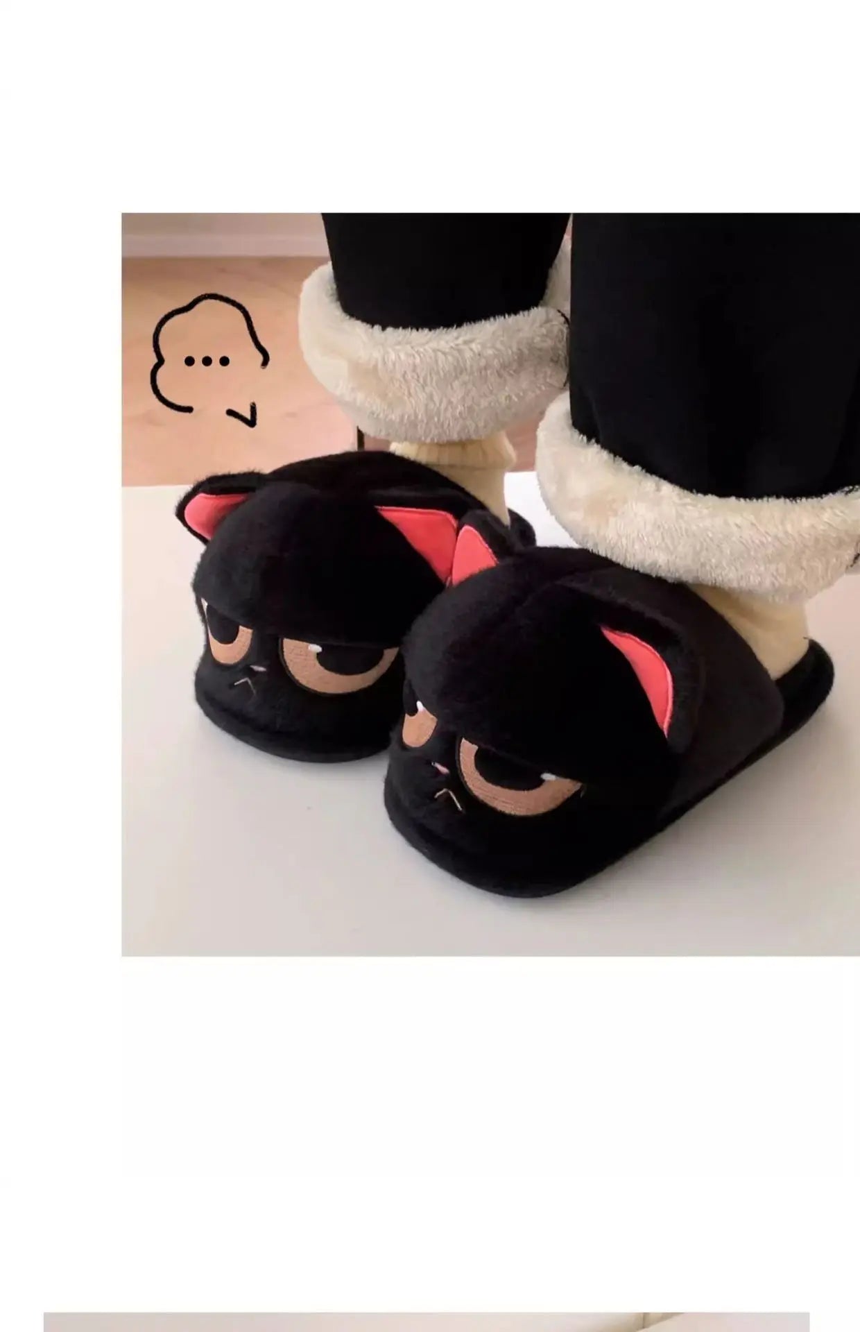 Unisex Cute Cartoon Cat Plush Slippers | Cozy Winter House Shoes