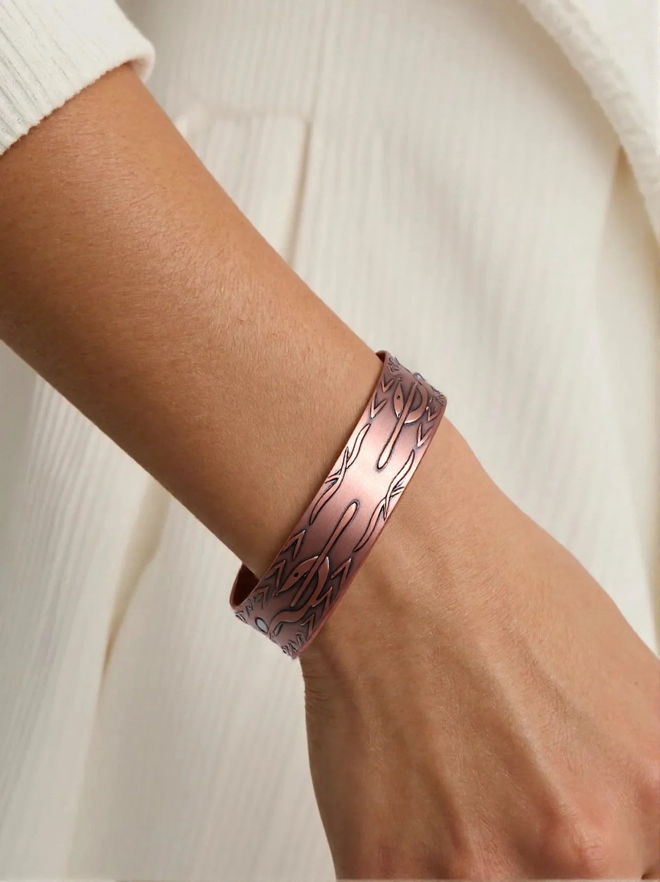 Vintage Pure Copper Cuff Bracelet | Magnetic Therapy for Wellness
