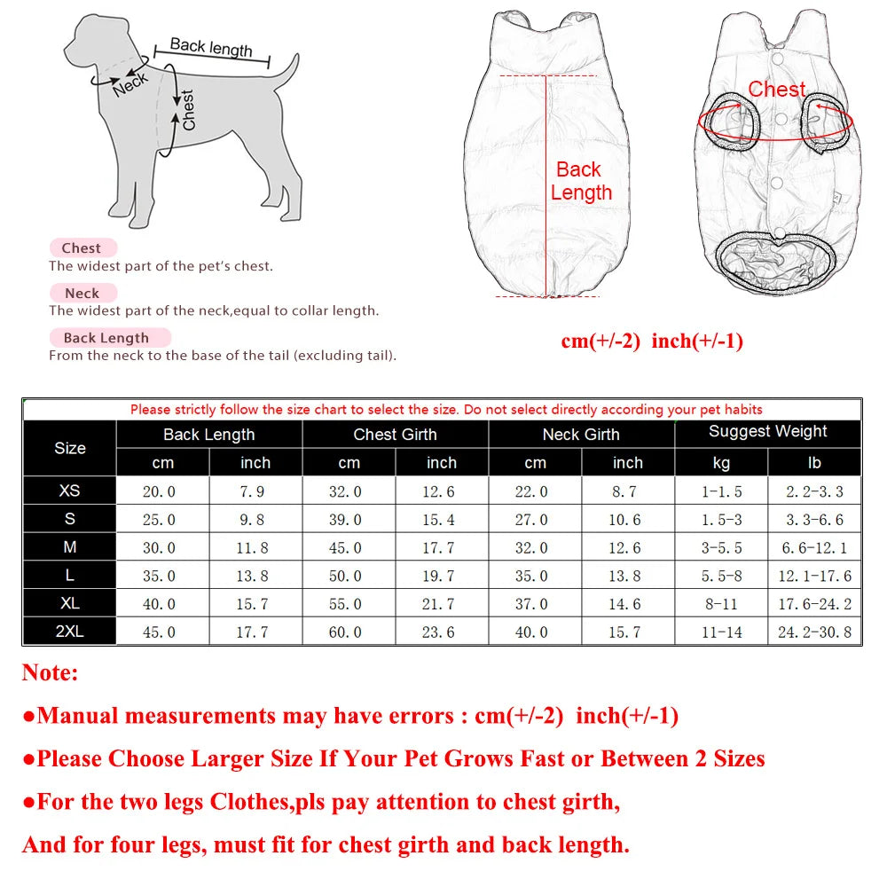 Chaqueta reversible de invierno para mascotas | Chaleco cálido y cortavientos para mascotas